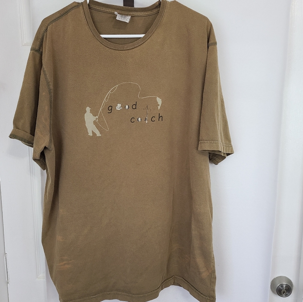 (1276) Fathers Day Men's Good Catch T-Shirt, Size: XL Color: Outdoor OD Green